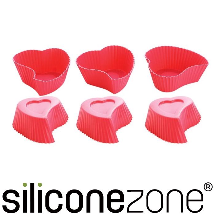 Siliconezone 施理康 心型馬芬巧克力蛋糕杯-六入(KS-10710-AA)