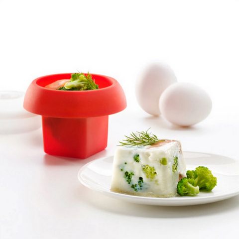 醫療級矽膠 耐熱220度《LEKUE》方塊煮蛋模(紅) | 耐熱 微波料理 懶人料理