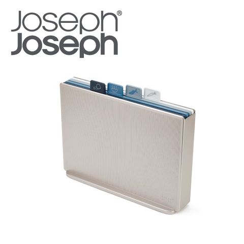 Joseph Joseph 檔案夾止滑砧板組-雙面附凹槽(大天空藍)