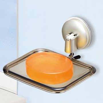 日本ASVEL不鏽鋼強力吸盤方型肥皂架超強吸盤 金屬高質感