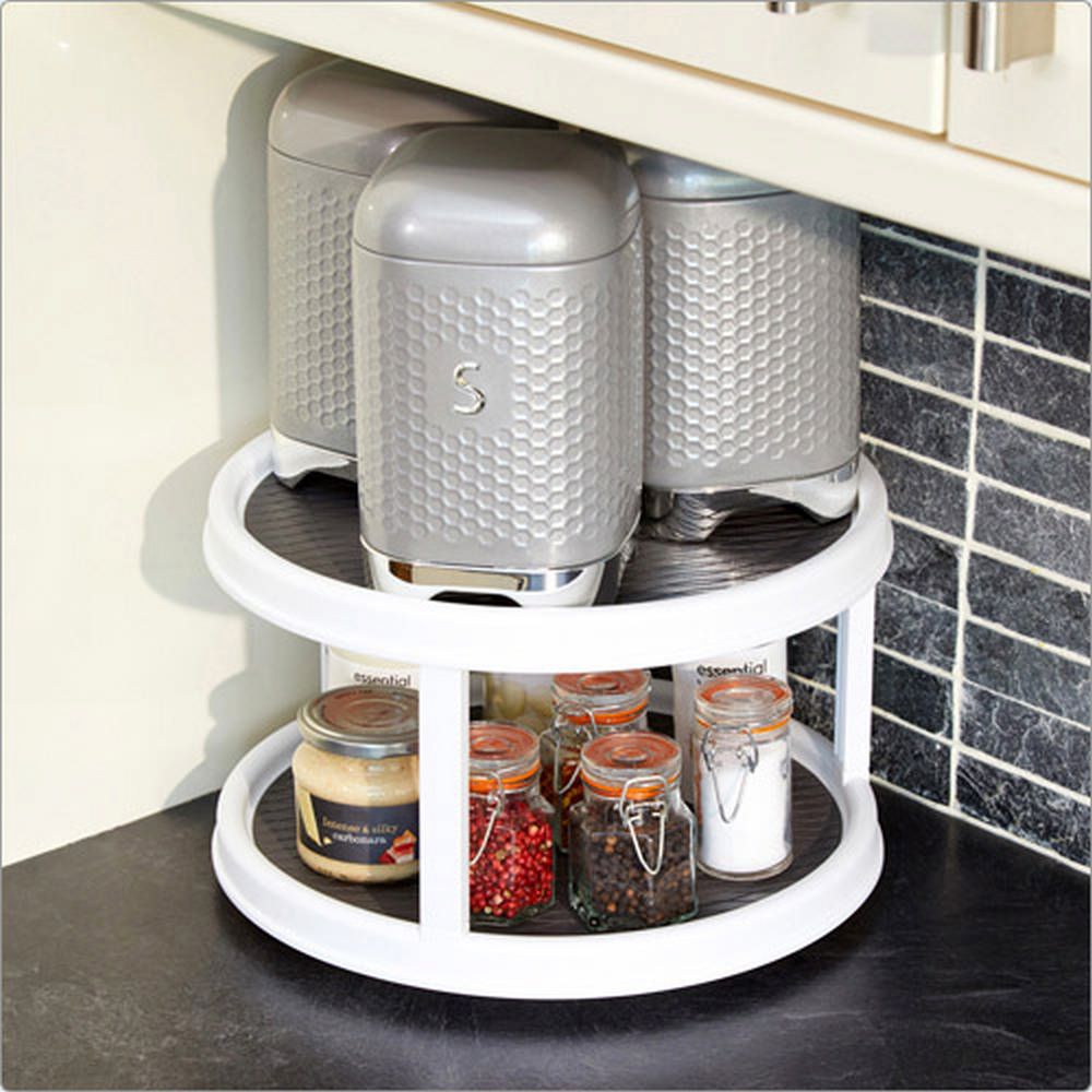 KitchenCraft 轉盤式雙層調味罐架 | 調味瓶 香料罐 廚房 瓶罐收納架