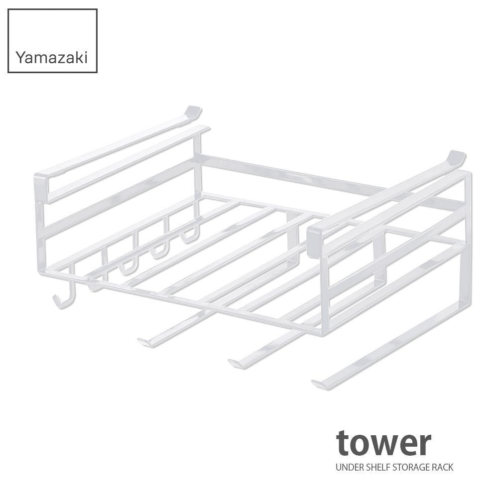 YAMAZAKI 山崎 日本tower多功能層板架(白)日本百年品牌廚具收納/餐巾紙架/廚房收納架/無痕收納架/萬用收納