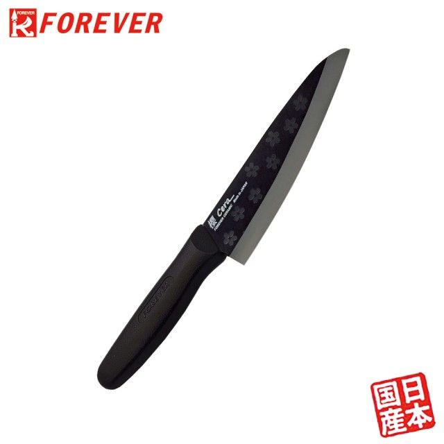 FOREVER 鋒愛華 日本製造2018櫻花限定款陶瓷刀16CM(黑刃黑柄)