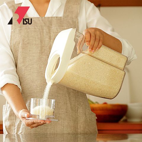 【日本RISU】雜糧穀物儲米桶(附量杯)-2.5L-2色可選 (麥片/飼料桶)