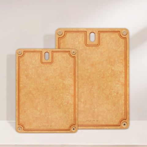 《GOLD LIFE》高密度不吸水木纖維砧板2入組( 方形 L+M )
