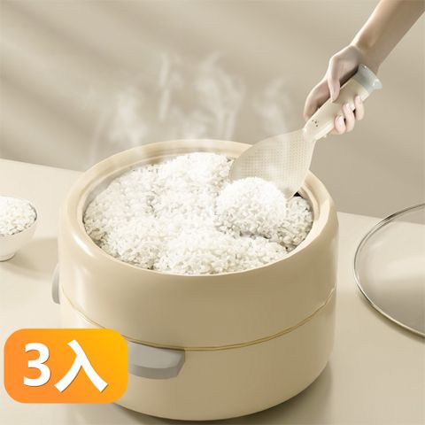 【晴安居】可立式吸盤飯勺 小熊造型防沾黏飯匙耐高溫食品級材質-3入組
