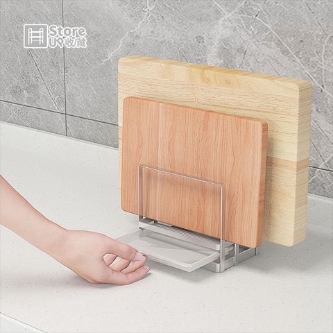【Store up 收藏】頂級304不鏽鋼 雙層砧板架 鍋蓋架(AD461)