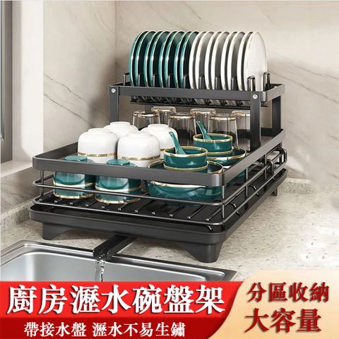 多功能廚房碗盤瀝水架 自動卸水碗櫃置物架 碗盤架 碗碟收納架 瀝水盤
