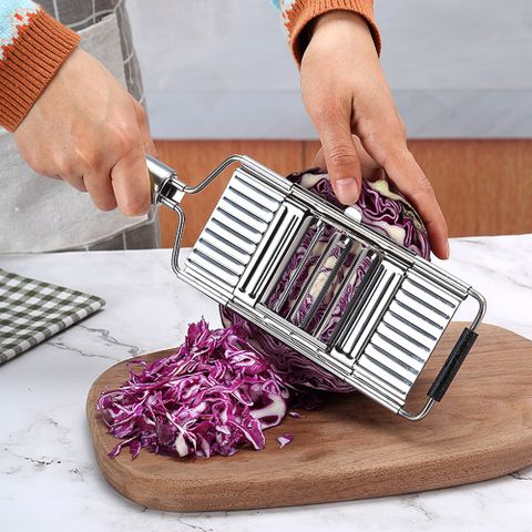 PUSH!廚房用品不銹鋼切菜器刨紫甘藍絲刨起司切絲磨蓉切片四刀頭D319