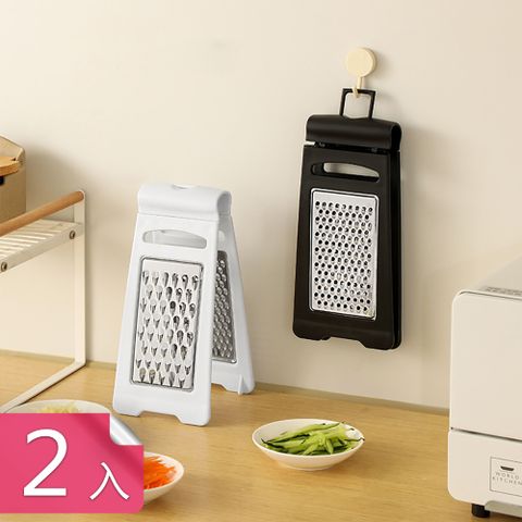 【荷生活】立式省力型廚房雙面刨刀 410不鏽鋼蘿蔔馬鈴薯刨絲器-2入