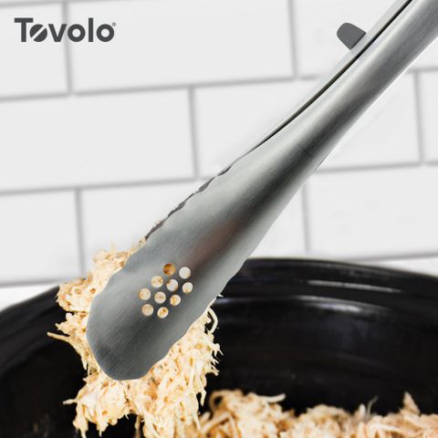 【美國Tovolo】9吋單手快收不鏽鋼餐夾(料理夾  耐高溫 餐夾 不沾桌)