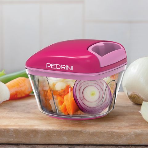 《PEDRINI》Gadget手拉式旋轉切碎器(桃紅300ml)