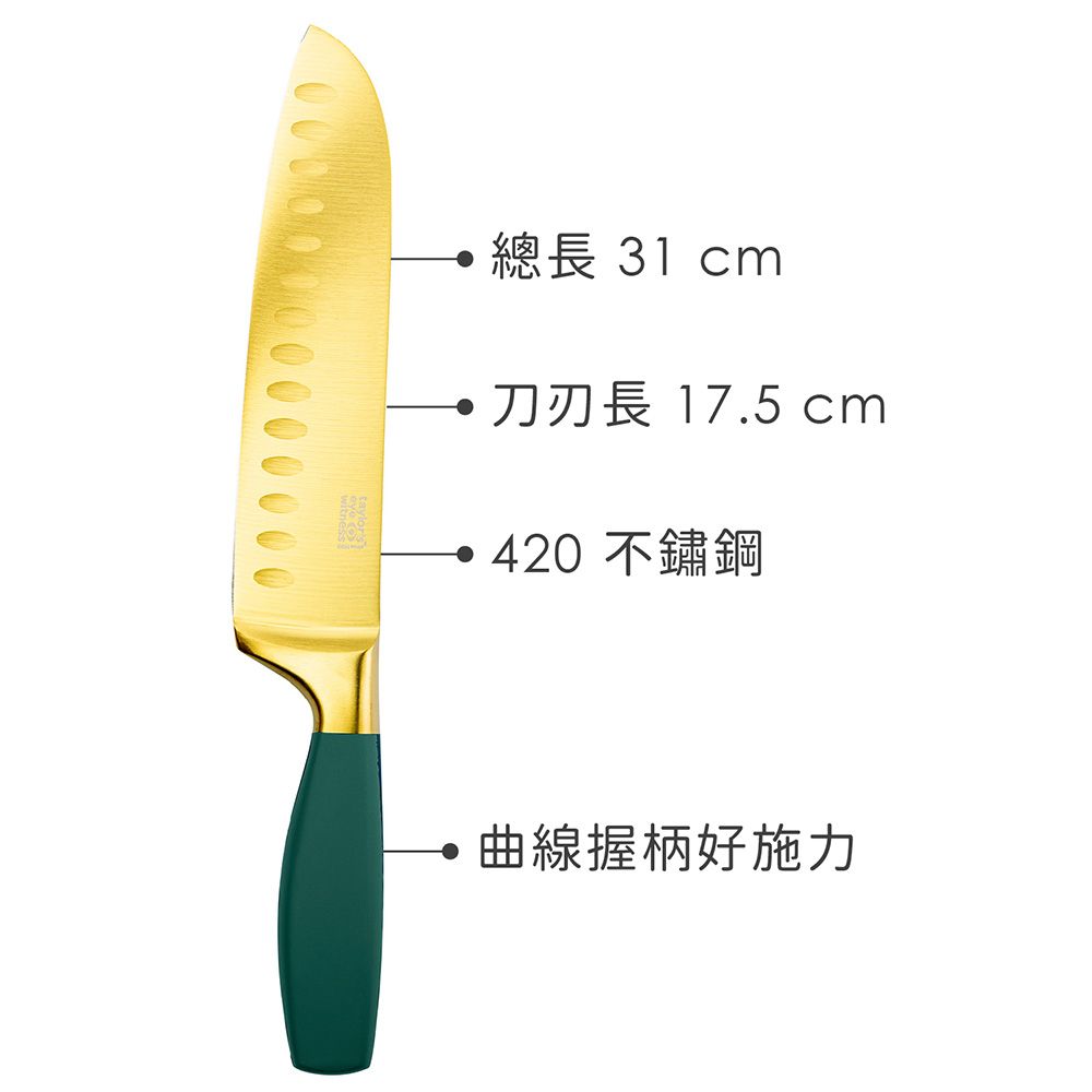 TaylorsEye 不鏽鋼三德刀(孔雀藍17.5cm) | 萬用廚刀