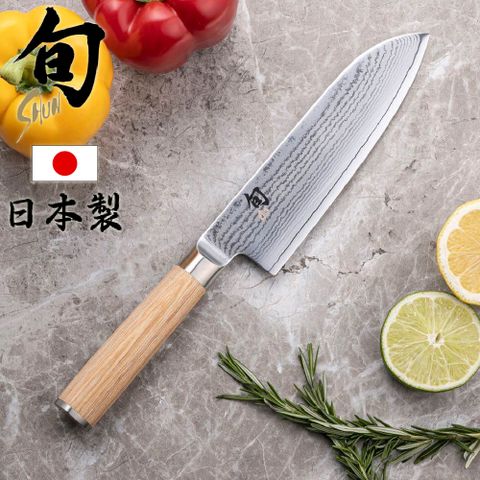 【KAI 貝印】旬 BLONDE 日本製大馬士革鋼高級三德鋼刀 主廚刀 17.5cm DM-0702W(菜刀 高品質 料理刀)