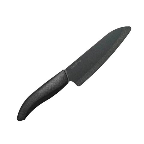 【KYOCERA京瓷】40週年限量版 日本京瓷 抗菌多功能精密陶瓷刀 料理刀 黑刃 三德刀 黑刀-(15cm)