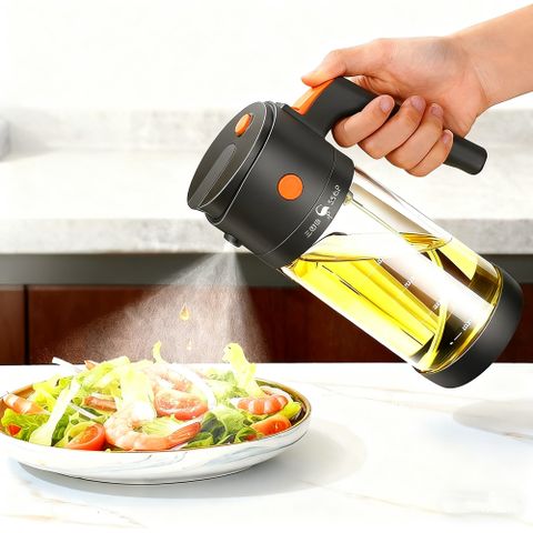 PUSH!廚房用品 噴倒兩用油壺 噴油壺500ml 廚房不掛油醬油醋調料油瓶 霧化油罐 D392