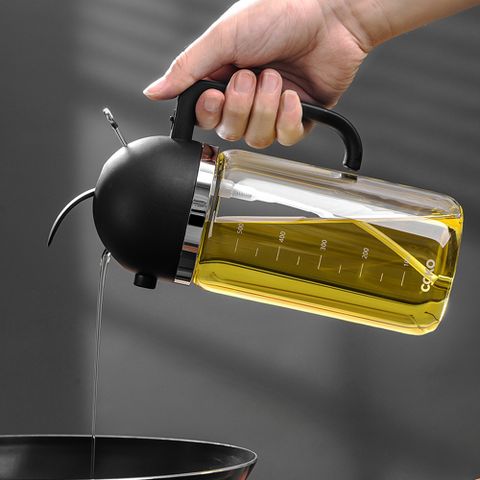 PUSH!廚房用品兩用油壺倒油壺噴油瓶二合一倒噴油壺廚房工具D307黑色