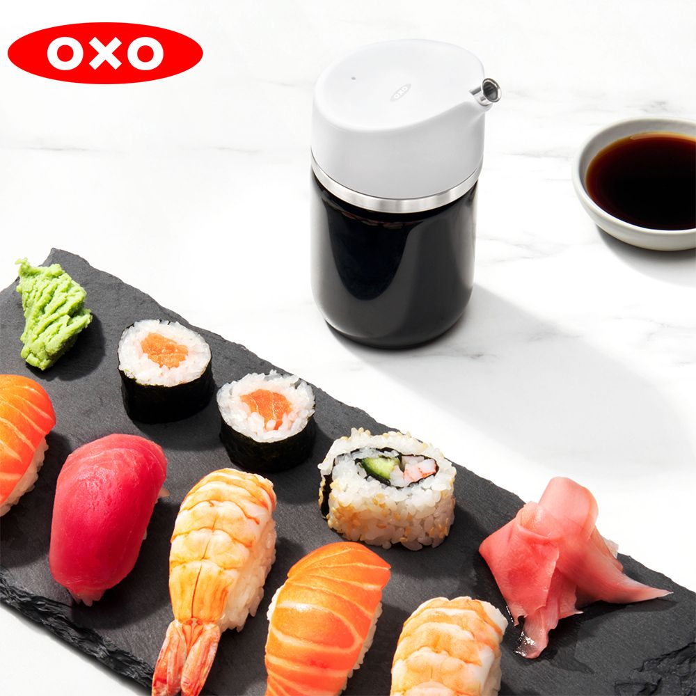OXO   豪華輕食料理3件組 (削皮器+玻璃調味瓶+好好壓切碎器)