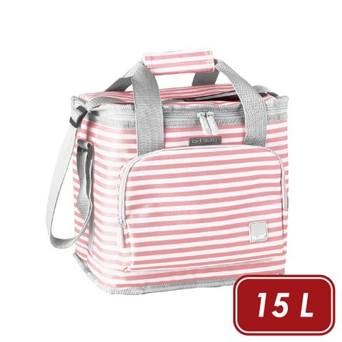 IBILI Biarritz肩背保冷袋(粉櫻條紋15L)