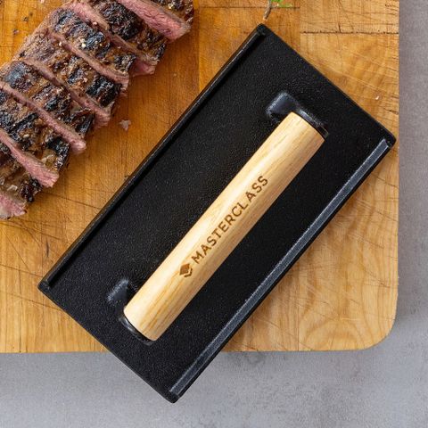 《MasterClass》長方格紋鑄鐵壓肉板