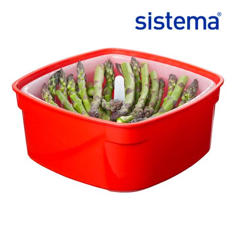 【SISTEMA】可微波保鮮盒方形（附瀝水籃）2.4L  SM0101005A