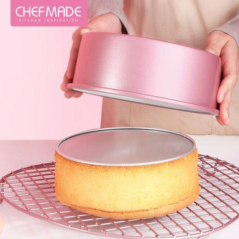 【美國Chefmade】粉色系 活底 陽極 6吋戚風蛋糕模(CM074)
