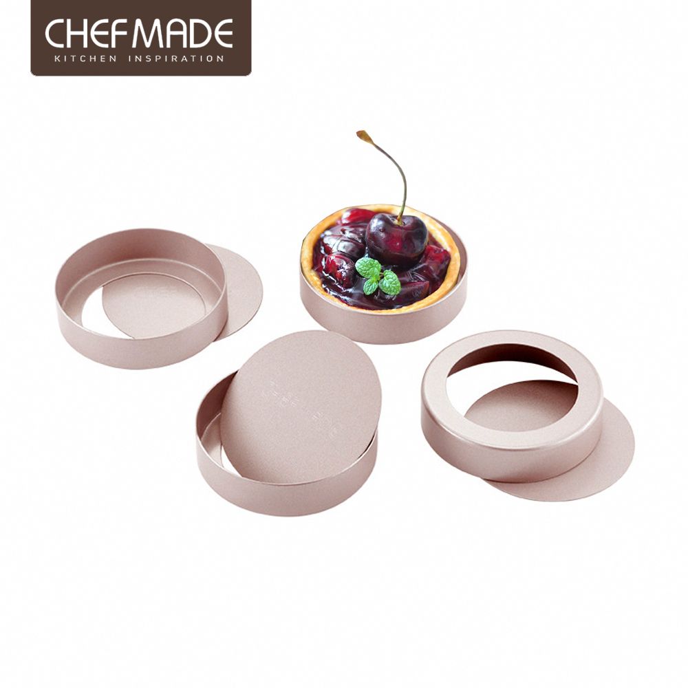 Chefmade 【美國】法式檸檬塔 獨立活底不沾模具-4入組(CM076)