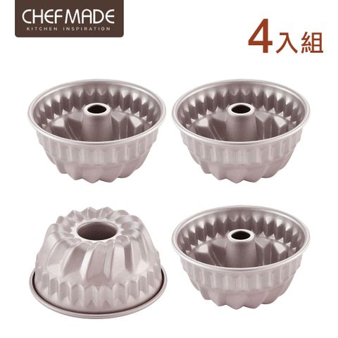 Chefmade 【美國】咕咕霍夫 迷你4吋 花形蛋糕模-4入組(CM062)