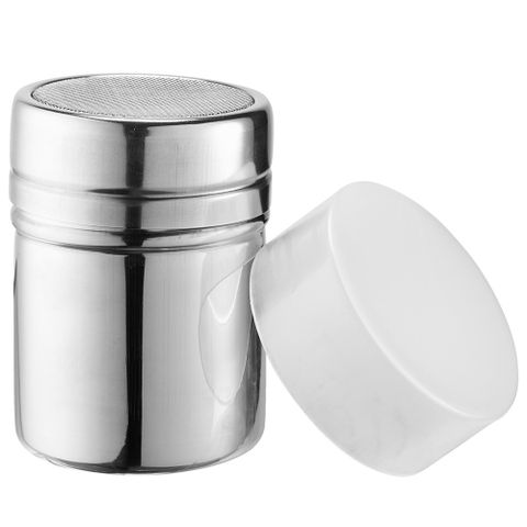 《Pulsiva》附蓋不鏽鋼粉篩罐(240ml) | 過篩器 麵粉篩子 篩網 糖粉 手持麵粉篩 手持篩網 過篩網 過濾篩