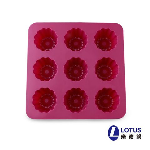 LOTUS 可麗露造型9入軟烤模-莓果紅