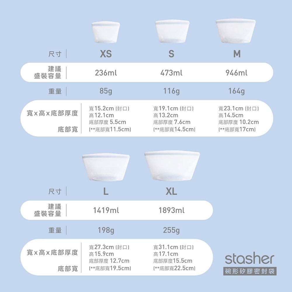 Stasher  碗形矽膠密封袋-XS-黃