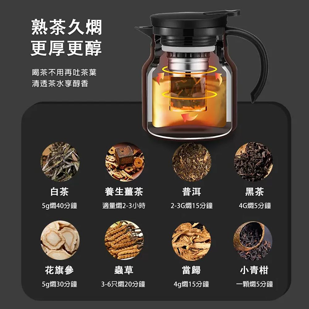  燜茶壺 煮茶壺 陶瓷內膽 一鍵出水 1500ml大容量家用煮茶壺 保溫茶壺 焖茶壺 泡茶壺