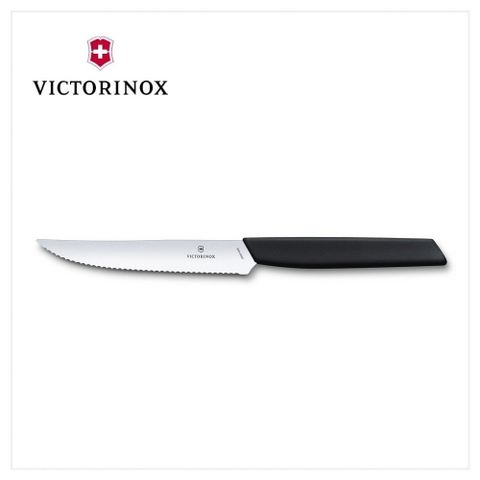 VICTORINOX 瑞士維氏 Swiss Modern 牛排刀12cm/黑 6.9003.12W