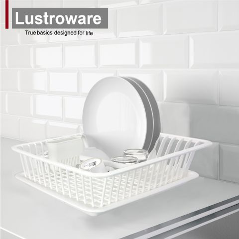 【Lustroware】日本岩崎滴水盤架 附餐具架