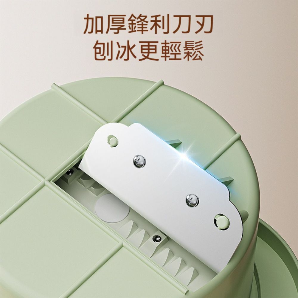 荷生活 手動DIY家常手柄省力刨冰機 免插電穩固耐用綿密口感碎冰機-刨冰機*1+冰碗*2+接沙盤*4
