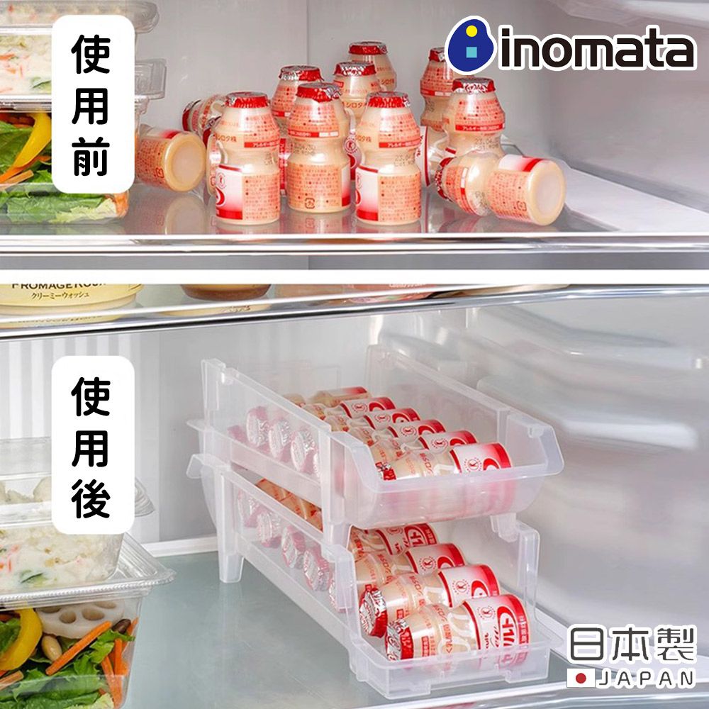 inomata 日本製乳酸菌飲料冰箱收納架 4入組