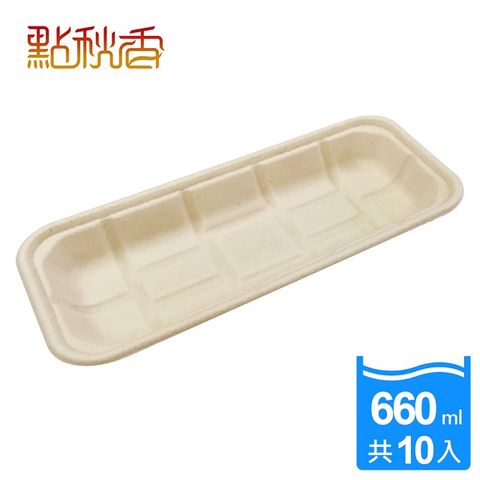 點秋香 植纖食器11吋長方盤 5入x2組