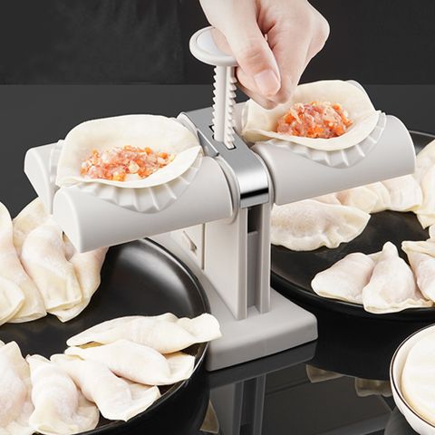 PUSH!廚房用品包餃子餛飩水晶餃用具模具專利自動雙頭包餃子器D309