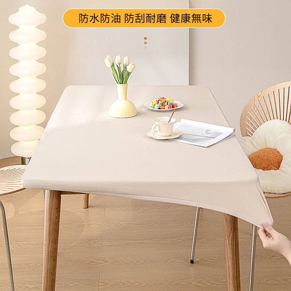 SUNLY  小羊皮床包式桌布 防水防油全包防移桌巾 60*120cm