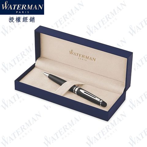 WATERMAN 新版 權威系列 霧黑白夾 原子筆 法國製造