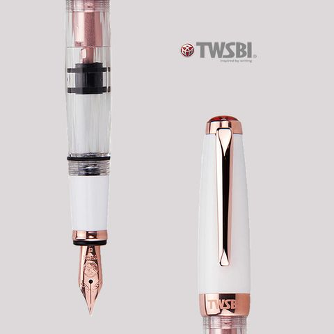 TWSBI 三文堂 《  580 系列 mini 瓷白玫瑰金 鋼筆 》