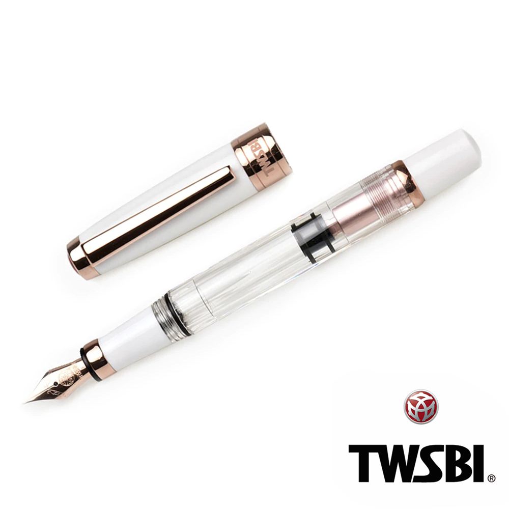 TWSBI 三文堂 《  鑽石580 白玫瑰金II 活塞鋼筆》【臺灣 】大型儲墨活塞機構典雅配色