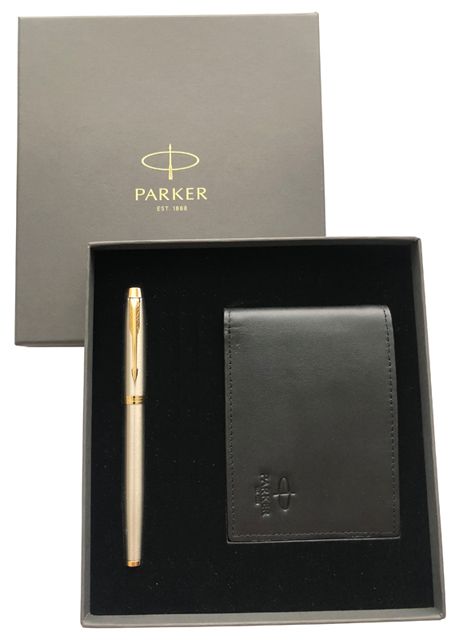 PARKER 派克   新IM 鋼珠筆+牛皮短夾禮盒