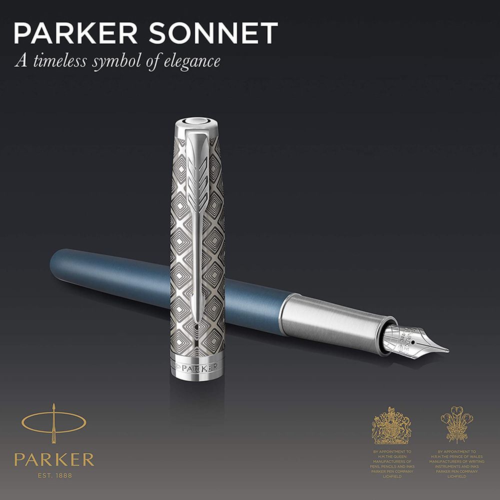 PARKER 派克 《  卓爾致臻 18K F尖 蔚藍鋼筆》