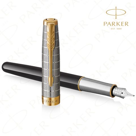 《派克 PARKER 卓爾致臻 18K F尖 黛黑鋼筆》買就送派克鋼筆墨水！