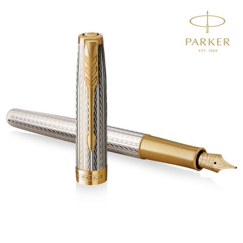 PARKER 派克 《  卓爾致臻 18K F尖 純銀鋼筆》