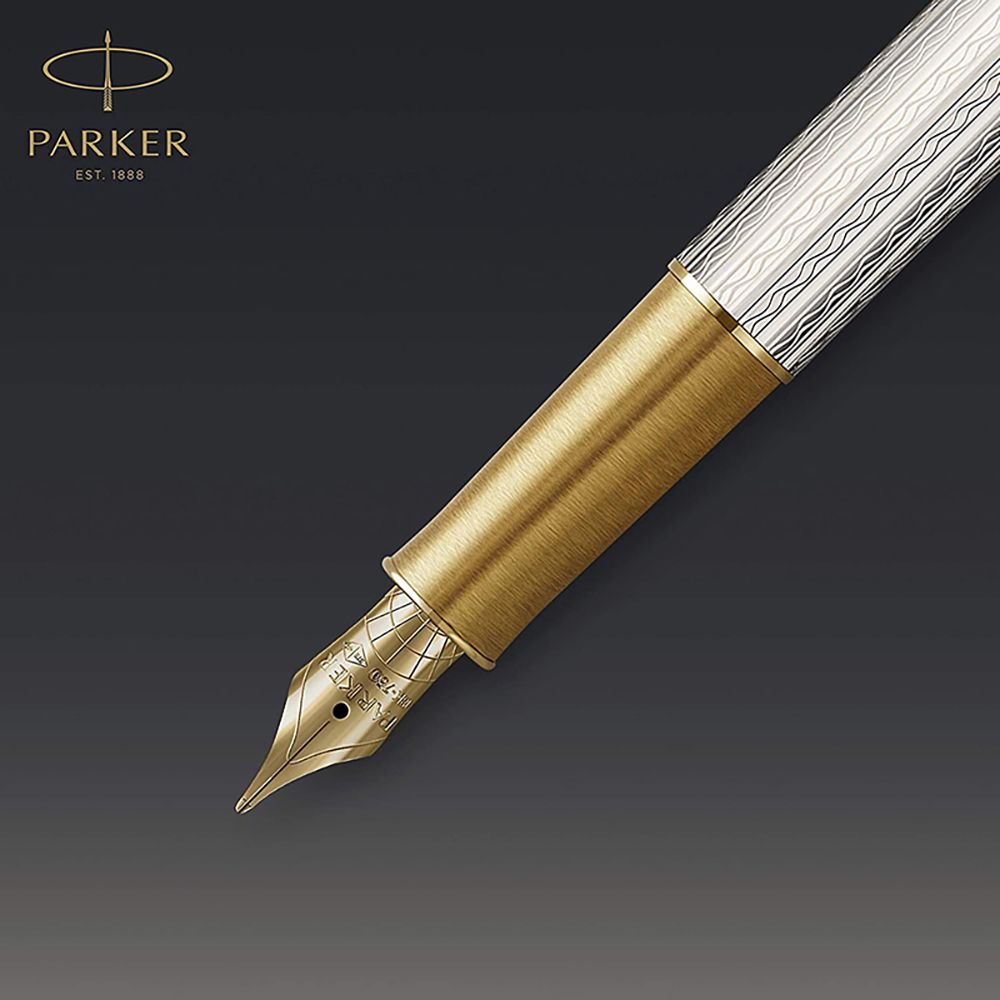 PARKER 派克 《  卓爾致臻 18K F尖 純銀鋼筆》