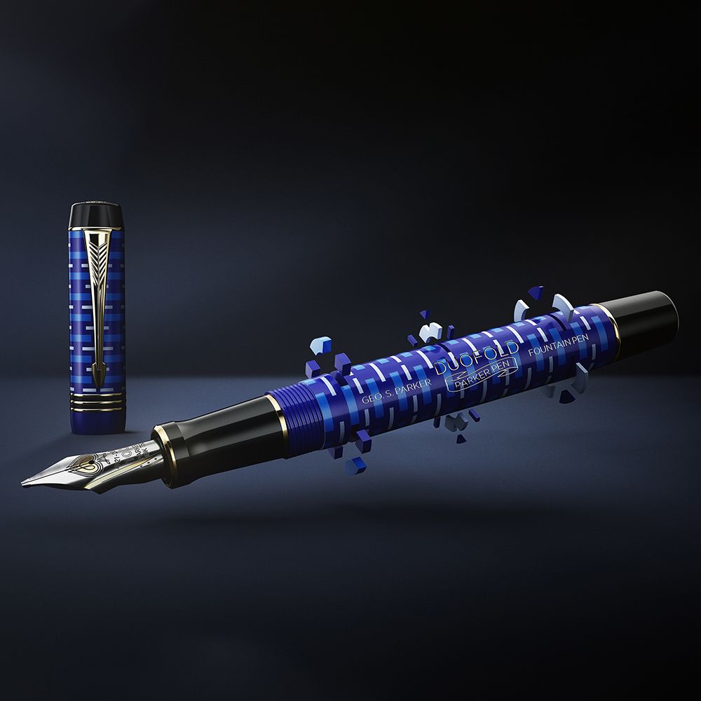 PARKER 派克 世紀 大多福青黛藍金夾100周年限量 18K 鋼筆