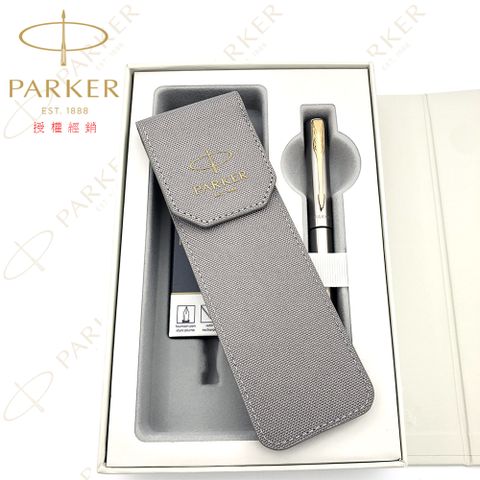 PARKER 派克 新Vector威雅XL 鋼桿金夾鋼筆布套卡水禮盒組