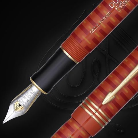 PARKER 派克 世紀 大多福瑪瑙紅金夾100周年限量 18K 鋼筆